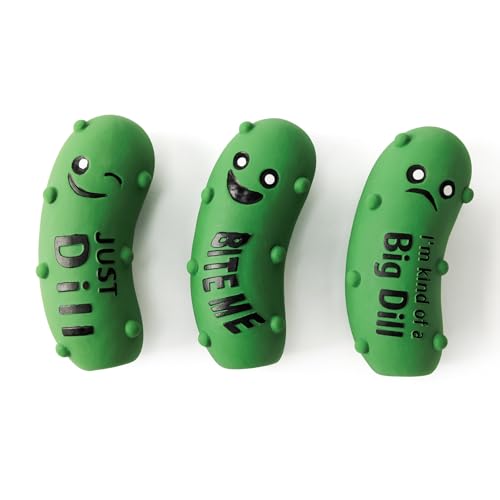 Pawdoer Quietschendes Hundespielzeug, weicher Latex-Gummi, Quietschball für kleine Hunde, Welpen, niedliches Quietschen, knuspriges Pickle, Haustier-Hundespielzeug von Pawdoer