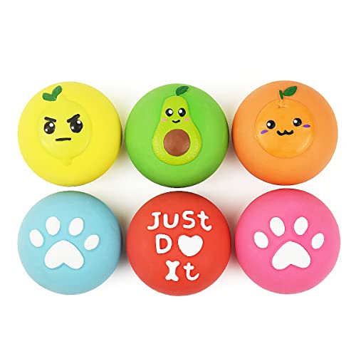 Pawdoer Quietschendes Hundespielzeug – weicher Latex-Gummi-Quietschball für kleine Hunde und Welpen – Quietschspielzeug für Hunde mit lustigem, süßem Gesicht von Pawdoer