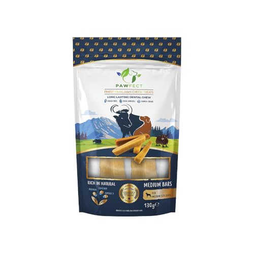 Himalayan Cheese Dental Chews - Original - Pouch of 2 Chews for Medium Size Dogs (130g/4.58oz) - Pack of 3 (130g X 3 = 390g/13.75oz) von Pawfect Treats