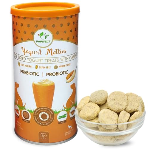 Nature's Munch Prebiotische und probiotische Hundeleckerlis für Hunde, Karotte und Joghurt, 38 g Nature's Munch Prebiotische und probiotische Hundeleckerlis für Hunde, Karotte und Joghurt, 38 g von Pawfect Treats