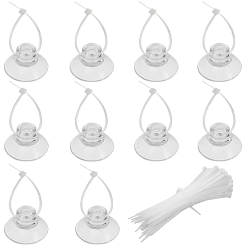 Pawfly 10er-Pack Aquarium-Saugnäpfe und 20 Stück verstellbares Reißverschluss Kabel Set Zubehör für Bindung Moosbefestigung Luftschlauch-Dekorationen Garnelen-Nester und Reptilien-Hängematten‌ von Pawfly