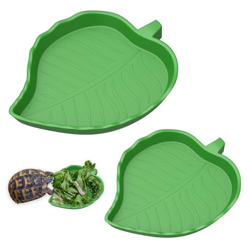 Pawfly 2 Pcs Blatt ReptilWasserschale, Reptil Wasserschale, Schildkröte Habitat Zubehör, Bartagame Wasserschale, Haustier Futterteller für Schildkröte kleine Schlange Eidechse, 2 Größen Pawfly 2 Pcs Blatt ReptilWasserschale, Reptil Wasserschale, Schildkröte Habitat Zubehör, Bartagame Wasserschale, Haustier Futterteller für Schildkröte kleine Schlange Eidechse, 2 Größen von Pawfly