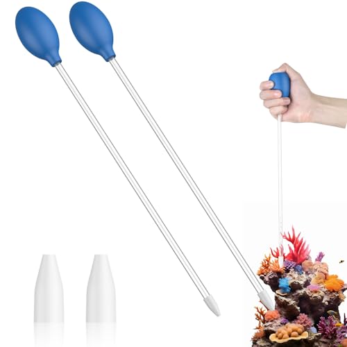 Pawfly 2 Stück Aquarium Korallenfütterer‌ 35cm Lange Pipette für Aquarium Korallenfütterer‌ Fischreiniger Lange Acryl Spritze für Riff Meeresfische Garnelen Wasserpflanzen von Pawfly