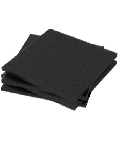 Pawfly 4 Pack Aquarium Filtermedien Pad für Aquarienfilter Aquarium Filtermedien Schwamm Filterwatte Rolle für Sümpfe Teiche Hydroponik Schwarz Schaumstoffwatte für Wasserfiltration, 16 cm L x 14 cm B von Pawfly