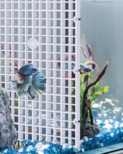 Pawfly Aquariumteiler, 4 Stück, Weiß, Kunststoff, Aquarium-Accessoire von Pawfly