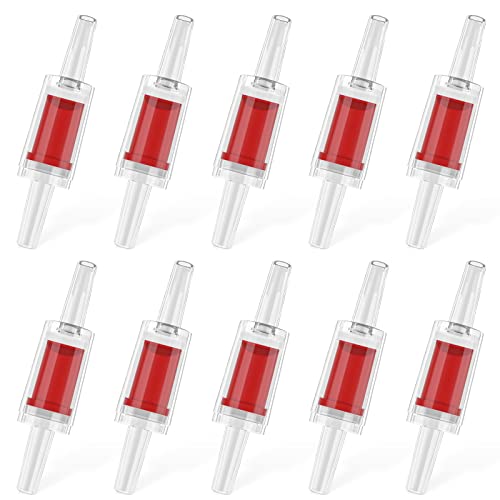 Pawfly 10 PCS Aquarium Rückschlagventile für gängige Luftpumpen Rote Kunststoff Rückschlagventile Pumpenschutz für Standard 0,5cm Luftschlauch Fischbecken Zubehör für Belüftung Setup von Pawfly