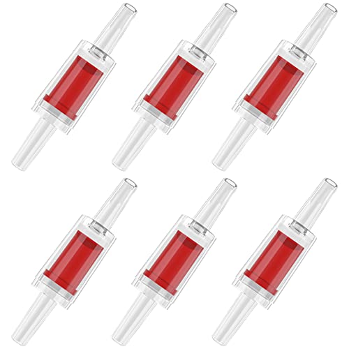 Pawfly 6 PCS Rückschlagventil Aquarium rot Kunststoff Einweg-Rückschlagventile Pumpenschutz für Standard 0,5cm Luftschlauch Fischbecken Zubehör von Pawfly