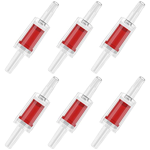 Pawfly 6 PCS Aquarium Rückschlagventile rot Kunststoff Einweg-Rückschlagventile Pumpenschutz für Standard 0,5cm Airline Schläuche Fischbecken Zubehör von Pawfly