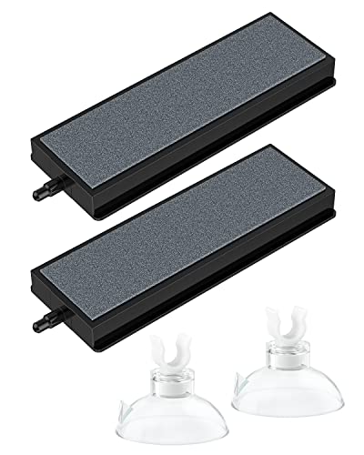 Pawfly Aquarium 10 cm Luftstein Stab Quader Blasendiffusor Auslöser mit Saugnapf Clip Zubehör für Nano Luftpumpen kleine Eimer und Aquarien, 2 Pack von Pawfly