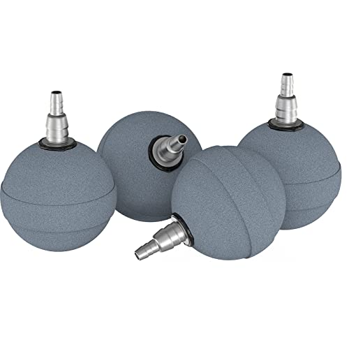 Pawfly Aquarium 5cm Luftsteinkugel Blasendiffusor Lösewerkzeug für Luftpumpen Fischbecken Eimer Teiche & DWC Behälter, 4 Pack von Pawfly