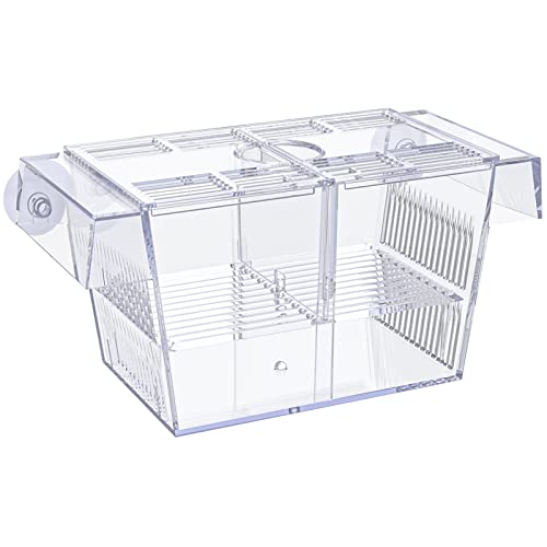 Pawfly Aquarium Fischbrutkasten Acryl Brutkasten Tank mit Saugnäpfen Medium Isolationsbox für Baby Fische Garnelen Betta und Guppy von Pawfly