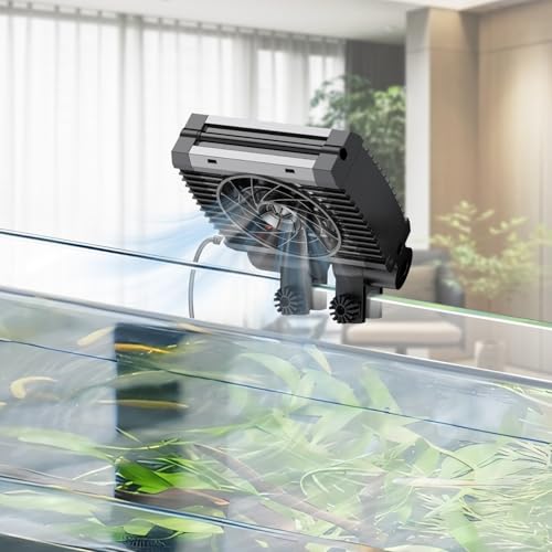 Pawfly Aquarium Kühler, Leiser Aquarium durchlaufkühler, Aquarium Lüfter mit Einstellbarer Geschwindigkeit und Timer, Terrarium Wasserkühler für bis zu 40cm Süß- und Salzwasserbecken (1 Lüfter) Pawfly Aquarium Kühler, Leiser Aquarium durchlaufkühler, Aquarium Lüfter mit Einstellbarer Geschwindigkeit und Timer, Terrarium Wasserkühler für bis zu 40cm Süß- und Salzwasserbecken (1 Lüfter) von Pawfly