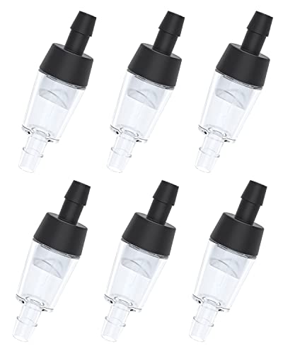 Pawfly Aquarium Rückschlagventile für Gängige Luftpumpen Schwarze Kunststoff-Rückschlagventile Pumpenschutz für Standard 4-6 mm Airline Schläuche Aquarium Zubehör für Belüftung Setup, 6er Pack von Pawfly