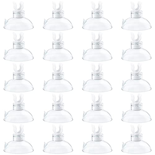 Pawfly Saugnäpfe Aquarium Klemmen für Standard 0.5cm Belüftungsschläuche Klare Luftschlauch Halterung Zubehör Saugnapf Aquarium für Fischbecken Belüftungseinrichtung, 20er-Pack‌ von Pawfly