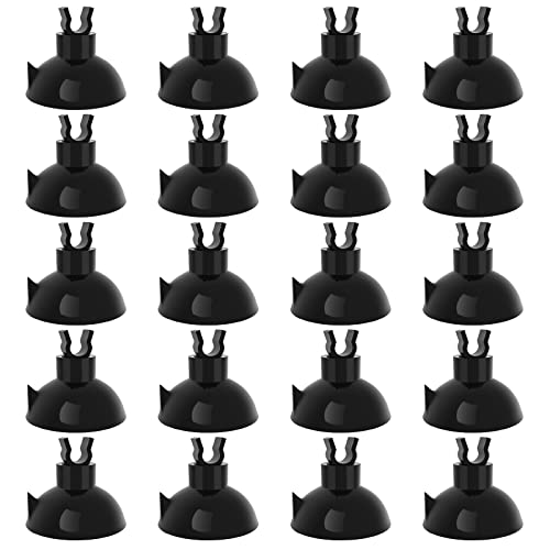 Pawfly Saugnäpfe Aquarium-Klammern für Standard 0,5cm ID Luftschlauch Schwarzer Luftschlauch Halter Klammer Zubehör für Fischbecken Belüftung Aufbau‌, 20er-Pack‌ von Pawfly