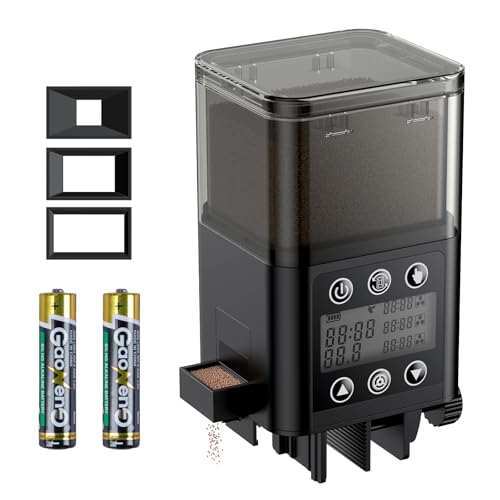Pawfly Automatischer Fischfutterautomat für Aquarium Auto Timer Fischfutterautomat für Aquarium 320 ml Fischfutterspender für Pulver, Pellets und Granulat, batteriebetrieben (inklusive) von Pawfly