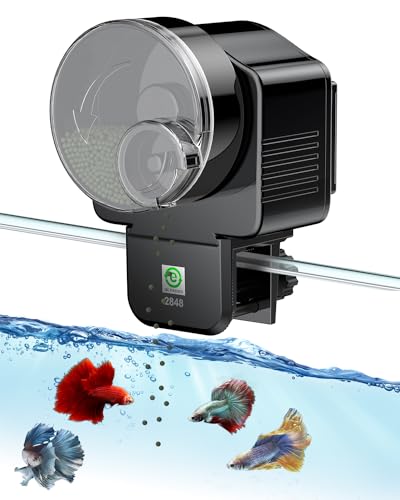 Pawfly Automatisches Fischfutter für Aquarium Auto Timer Fischfutter für 60 ml Dispenser Timer für Pellets Granulat & Streifen, Batteriebetrieben (Batterie Nicht enthalten) von Pawfly