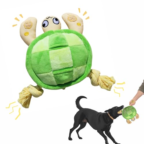 Turtle Quietschendes Hundespielzeug, langlebiges Kauseil Zerrspielzeug für große, mittelgroße und kleine Hunde, interaktives Plüsch-Schnüffelspielzeug für die Zahnreinigung, 2-in-1-Puzzle-Spielzeug Turtle Quietschendes Hundespielzeug, langlebiges Kauseil Zerrspielzeug für große, mittelgroße und kleine Hunde, interaktives Plüsch-Schnüffelspielzeug für die Zahnreinigung, 2-in-1-Puzzle-Spielzeug von Pawfoo Lab
