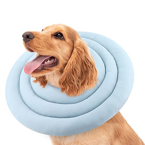 Genesungshalsband, schützendes aufblasbares Halsband für Haustiere, Blau, L 8 von Pawfun