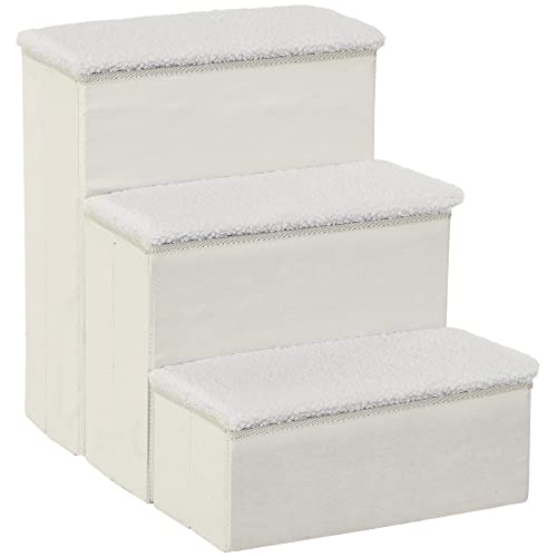 PawHut Haustiertreppe Katzentreppe Hundetreppe Faltbar 3 Stufen Tiertreppe mit Stauraum für Katzen und Hunde MDF Weiß 40 x 54 x 48 cm PawHut Haustiertreppe Katzentreppe Hundetreppe Faltbar 3 Stufen Tiertreppe mit Stauraum für Katzen und Hunde MDF Weiß 40 x 54 x 48 cm von PawHut