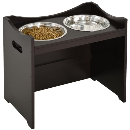 PawHut Futternapf Höhenverstellbar, Erhöhtes Futterstation mit 2L Futterschale aus Edelstahl, mit Futterständer, Griff, Hundebar für alle Hundegrößen, Kaffee PawHut Futternapf Höhenverstellbar, Erhöhtes Futterstation mit 2L Futterschale aus Edelstahl, mit Futterständer, Griff, Hundebar für alle Hundegrößen, Kaffee von PawHut
