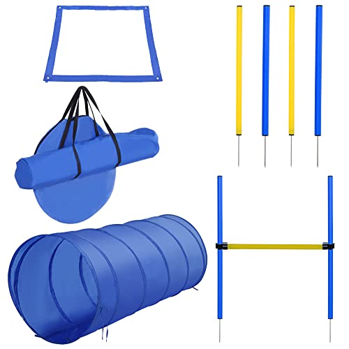 PawHut Hund Agility Set Slalom Hürde Tunnel Training inkl. Tragetasche Übung Blau/Gelb PawHut Hund Agility Set Slalom Hürde Tunnel Training inkl. Tragetasche Übung Blau/Gelb von PawHut