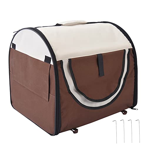 PawHut Hundebox faltbare Hundetransportbox Transportbox für Tier 2 Farben 5 Größen 61x46x51 cm, kaffeebraun-creme von PawHut