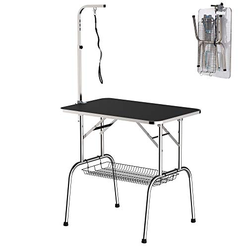 PawHut Trimmtisch Tierpflegetisch Schertisch mit Korb Hundepflegetisch klappbar Hundefriseurtisch Hunde Badetisch höhenverstellbar Edelstahl Schwarz PawHut Trimmtisch Tierpflegetisch Schertisch mit Korb Hundepflegetisch klappbar Hundefriseurtisch Hunde Badetisch höhenverstellbar Edelstahl Schwarz von PawHut