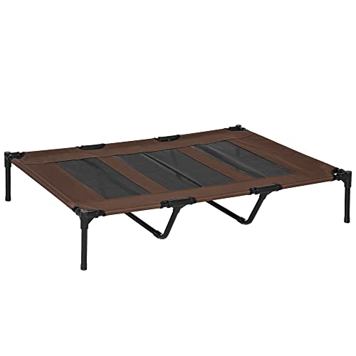 PawHut Hundebett Outdoor Hundeliege Outdoor Katzenbett Haustierbett Schlafplatz Metall Oxford-Gewebe Kaffee-Braun 122 x 92 x 23 cm PawHut Hundebett Outdoor Hundeliege Outdoor Katzenbett Haustierbett Schlafplatz Metall Oxford-Gewebe Kaffee-Braun 122 x 92 x 23 cm von PawHut