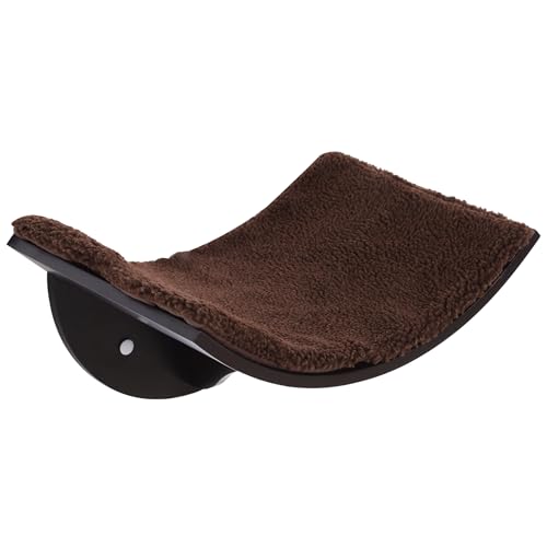 PawHut Katzenliege Katzen Wandliege Katzenbett Katzenregal Wandmontage Plüschauflage Braun 41 x 28 x 21 cm von PawHut