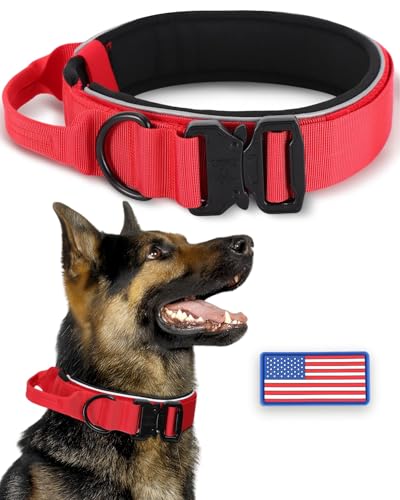 Dickes, breites, reflektierendes, strapazierfähiges Hundehalsband für mittelgroße, starke Hunde, strapazierfähiges Hundehalsband mit Schnellverschluss-Metallschnalle und weich gepolstertem Dickes, breites, reflektierendes, strapazierfähiges Hundehalsband für mittelgroße, starke Hunde, strapazierfähiges Hundehalsband mit Schnellverschluss-Metallschnalle und weich gepolstertem von PawistaPal