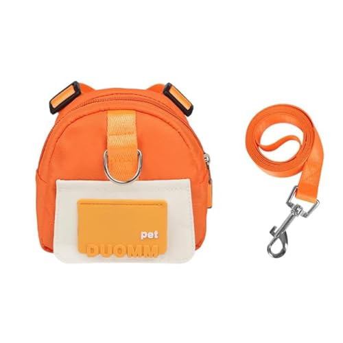 Pawlickio Hunderucksackgeschirr mit Leine, Haustier-WelpenrucksäCke, Hundekotbeutelspender, Verstellbare Selbsttragetasche für Haustiere, Orange Pawlickio Hunderucksackgeschirr mit Leine, Haustier-WelpenrucksäCke, Hundekotbeutelspender, Verstellbare Selbsttragetasche für Haustiere, Orange von Pawlickio