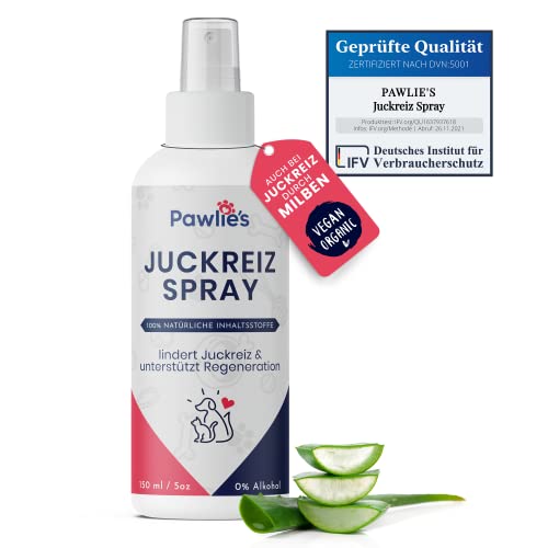 Pawlie's Juckreiz Spray für Haustiere gegen Kratzen & Wunde Haut | Mittel gegen Juckreiz bei Hunden durch Milben | Juckreiz Hund, Milben Spray Hund, Anti Juckreiz, Hautpflege Katze, Silberspray Hund von Pawlie's