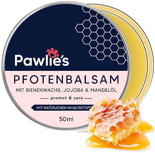 Pawlie's Pfotenbalsam Hund - Natürliche Pfotenpflege für Juckende & Rissige Pfoten & Tiernasen | Pfotenschutz Hund Winter Zubehör, Nasenbalsam, Pfotencreme, Wundsalbe, Natural Paw Balm Dog (50 ml) von Pawlie's
