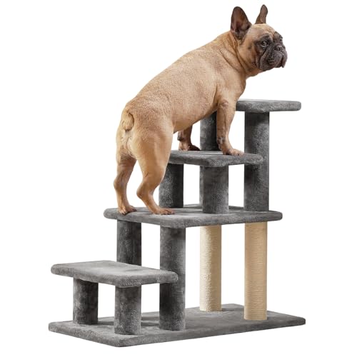 Pawque Hundetreppe für Kleine Hunde Alte Katzen, Haustiertreppe mit Hochfesten Brettern und Plüschpfosten für Hochbetten Couch, Stabile und Stabile Haustiertreppe, 4 Kombinationsmöglichkeiten, 4 Pawque Hundetreppe für Kleine Hunde Alte Katzen, Haustiertreppe mit Hochfesten Brettern und Plüschpfosten für Hochbetten Couch, Stabile und Stabile Haustiertreppe, 4 Kombinationsmöglichkeiten, 4 von Pawque