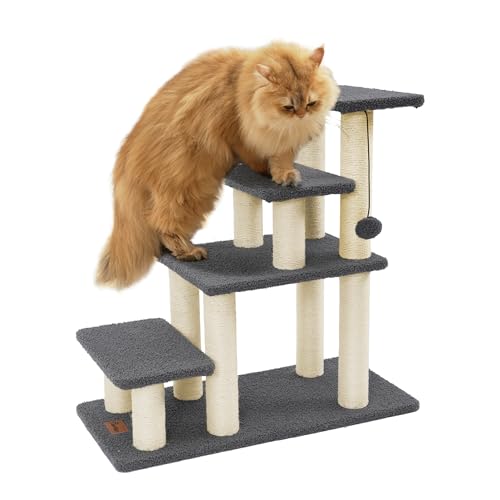 Pawque Hundetreppe und Katzenkratzbaum, Haustiertreppe für Hochbett, Couch, hochfeste Bretter halten bis zu 68 kg, für kleine Katzen, Kätzchen, Hunde, Klettern, Spielen, 4 Kombinationsmöglichkeiten, 4 Pawque Hundetreppe und Katzenkratzbaum, Haustiertreppe für Hochbett, Couch, hochfeste Bretter halten bis zu 68 kg, für kleine Katzen, Kätzchen, Hunde, Klettern, Spielen, 4 Kombinationsmöglichkeiten, 4 von Pawque