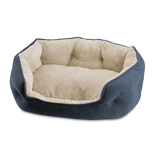 Paws & Claws Arlee Cozy Oval Round Cuddler Pet Dog Bed - Memory Foam - Chew Resistant - Assembled USA Medium/Large, Blue von Paws and Claws