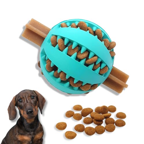 PawsOnly | Futterball für Hunde | Hundespielzeug Intelligenz | Leckerli Ball | Denkspiele | Snackball Naturkautschuk | Beschäftigung Hund | Zahnball (Klein 6 cm, Blau) von PawsOnly