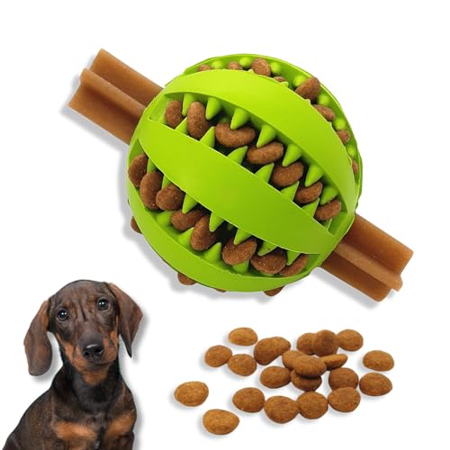 PawsOnly | Futterball für Hunde | Hundespielzeug Intelligenz | Leckerli Ball | Denkspiele | Snackball Naturkautschuk | Beschäftigung Hund | Zahnball (Klein 6 cm, Grün) von PawsOnly