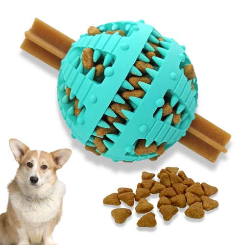 PawsOnly | Hundespielzeug | Leckerli Ball für Hunde | Intelligenzspielzeug | Snackball Hund | Hundebeschäftigung | Futterball Naturkautschuk | Welpenspielzeug | Zahnputzball (Klein 6 cm, Blau) von PawsOnly