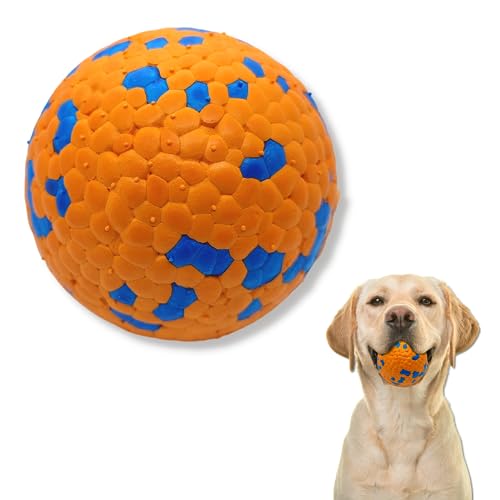 PawsOnly Starker Hundeball | Wasserspielzeug Hund | Hundespielzeug Ball für Kleine Mittelgroße Große Hunde | Nahezu Hundeball Unzerstörbar | Federnde Hundebälle Welpenspielzeug (Mittel 6,3 cm, Orange) von PawsOnly