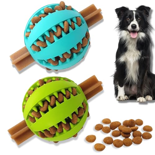 PawsOnly Futterball für Hunde | Hundespielzeug Intelligenz Ball | Hundeball für Kleine Mittelgroße Große Hunde | Welpenspielzeug | Zahnpflege Hunde Spielsachen (Klein 6 cm, Grün + Blau) von PawsOnly