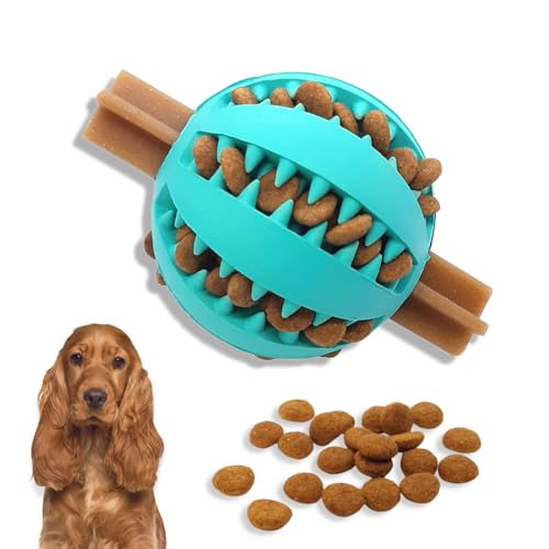 PawsOnly | Futterball für Hunde | Hundespielzeug Intelligenz | Leckerli Ball | Denkspiele | Snackball Naturkautschuk | Beschäftigung Hund | Zahnball (Mittel 7 cm, Blau) von PawsOnly