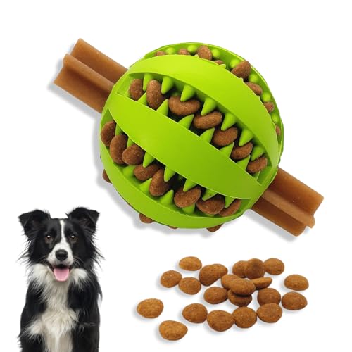 PawsOnly Futterball für Hunde | Hundespielzeug Intelligenz Ball | Hundeball für Kleine Mittelgroße Große Hunde | Welpenspielzeug | Zahnpflege Hunde Spielsachen (Groß 8 cm, Grün) von PawsOnly