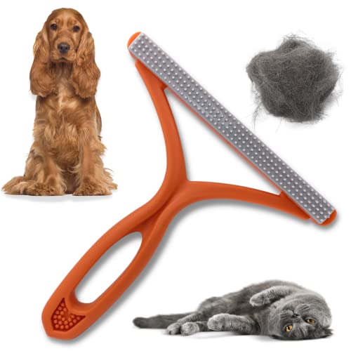 PawsOnly Tierhaarentferner | Katzenhaarentferner | Hundehaare Entfernen | Fusselentferner für Sofa Auto Teppich Kratzbaum Kleidung | Tragbarer | Fusselbürste Tierhaare Pet Hair Remover (Orange) von PawsOnly