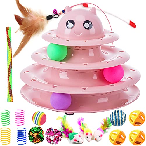 17 Stück Katzenspielzeug Interaktives Katzenspielzeug für Indoor Katzen 3 Schicht Türme Rollenbahnen Katzen Teaser Spielzeug mit Feder Katzenspielzeug, Katzengras, Ball, Glocke, Mausfeder 17 Stück Katzenspielzeug Interaktives Katzenspielzeug für Indoor Katzen 3 Schicht Türme Rollenbahnen Katzen Teaser Spielzeug mit Feder Katzenspielzeug, Katzengras, Ball, Glocke, Mausfeder von Pawsayes