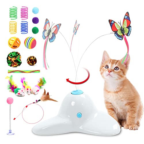 18 PCS Interaktives Automatisches Schmetterling Katzenspielzeug Mit Kätzchen Spielbälle für Hauskatzen Erwachsene - 18 Pack Geschenk von Pawsayes