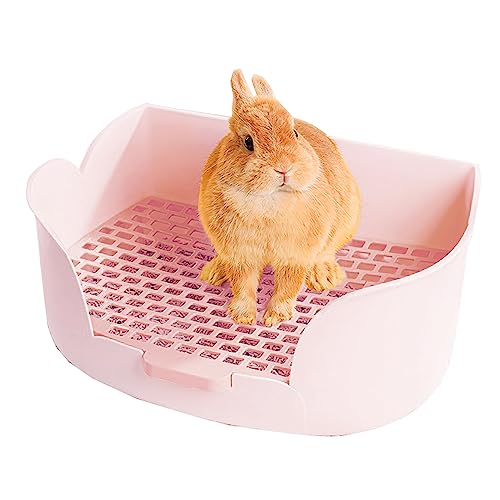 Kaninchentoilette, große Kaninchentoilette für Käfig, Haustier, Kaninchen, Hamster, Meerschweinchen, Chinchillas, kleine Tiere, Bettwäsche, abnehmbare Toilette für Häschen von Pawsayes