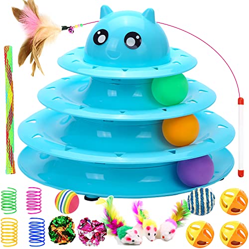17 Stück Katzenspielzeug Interaktives Katzenspielzeug für Indoor Katzen 3 Schicht Türme Rollenbahnen Katzen Teaser Spielzeug mit Feder Katzenspielzeug, Katzengras, Ball, Glocke, Mausfeder 17 Stück Katzenspielzeug Interaktives Katzenspielzeug für Indoor Katzen 3 Schicht Türme Rollenbahnen Katzen Teaser Spielzeug mit Feder Katzenspielzeug, Katzengras, Ball, Glocke, Mausfeder von Pawsayes