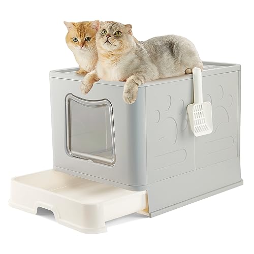 Pawsayes Katzenstreu Tablett Große, geschlossene Top Entry Extra große Katzenstreu Box mit Deckel für mittlere und große Katzen Pawsayes Katzenstreu Tablett Große, geschlossene Top Entry Extra große Katzenstreu Box mit Deckel für mittlere und große Katzen von Pawsayes